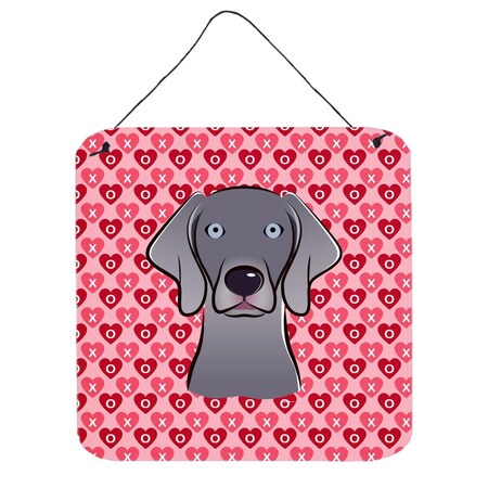 Carolines Treasures Weimaraner Hearts Wall or Door Hanging Prints BB5301DS66